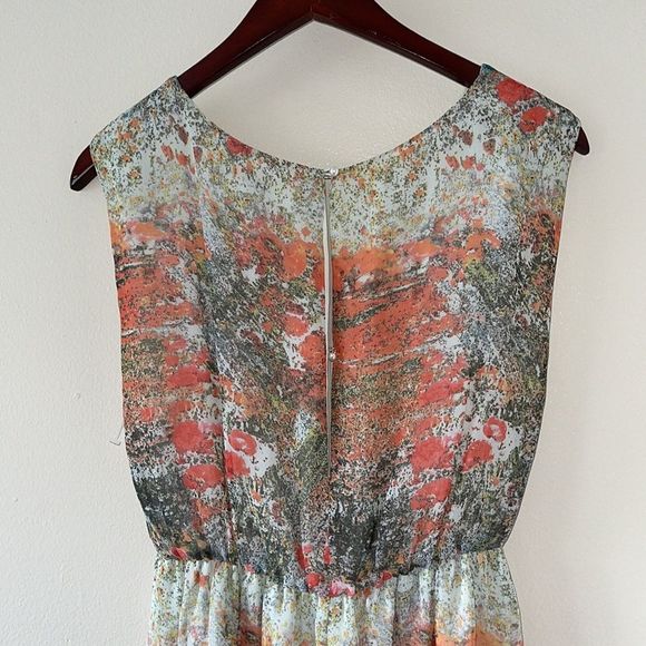 Alice + Olivia Floral Printed Mini Dress in Multicolor Silk Water colours - Picture 11 of 16